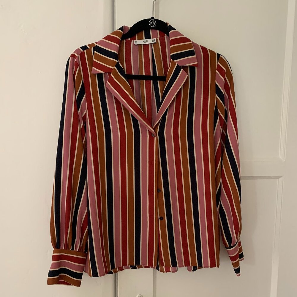 Cool Stripes Button Down Blouse